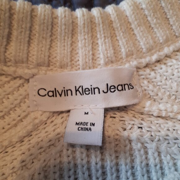 Calvin Klein Sweater - Ivory with black logo, Oversized - Picture 7 of 7
